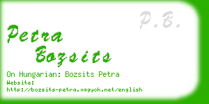 petra bozsits business card